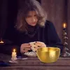 Queimadores altar tigela ritual tarô pentagrama talheres dourado cerimônia lua adivinhação ferramenta astrológica jogo de tabuleiro tigela de bruxaria