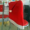 Chair Covers 4Pcs Dining Non-Woven Fabric Christmas Kitchen Decor Universal Santa Claus Hat 25 In Year Party Supplies