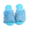 Robe chaussures 2024 été mi-talon peluche designer italien vison femmes mode sandales confortables