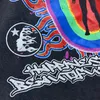 USA 24SS Lavage des hommes Tee Vintage Letter Rainbow Colorful Print T-shirt High Street Skateboard Tshirt 0328