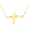 Pendentif Colliers Simsimi Heartbeat Golden Collier Femmes Acier inoxydable Origine Mode pour bijoux cadeau