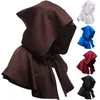 Berets Unisex Hooded Halloween Medieval Short Shawl Cosplay Costume Party Witch Hat