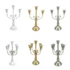 Świecane uchwyty światło luksus europejski uchwyt retro metalowy ornament świecznika 3/5 broni Candelabra Wedding Party Decor