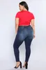 Plus Size Jeans für Damen, hohe Taille, Stretch, dünne, dünne Denim-Bleistifthosen, modische Freizeithosen, Kleidung, L-5XL, 240314