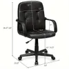 Chaise de bureau ergonomique pivotante à dossier moyen pour bureau d'ordinateur, nouveau