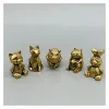 Sculptures Mini Creative Brass Animal Statue Vintage Miniature Geometry Frog Hippo Home Office Desk Decoration Ornament Funny Toy Gift