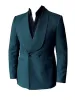 2024 Blazer + Pantalon Boutique Hommes Fi Messieurs Double Boutonnage Col De Fruit Vert Marié Mariage Dr Busin Costume 09PP #