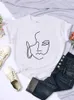 抽象シンプルなストロークフェイスプリント女性Tシャツヒップホップ通気性半袖ソフトストリートカジュアルトップ