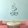 Stickers Creative Coffee Vinyl Wall Or Window Door Sticker Waterproof Glass Door Mural Poster For Coffee Shop Kitchen Shop Decoration