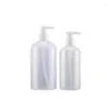 Bouteilles de stockage 10pcs shampooing rechargeable pompe de lotion en plastique clair récipient d'emballage blanc 500 ml 300 ml bouteille de gommage rond vide