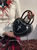 Y2K GOTHIC LOLITA GIRL METAL PUNK STREET CROSSBODY Väskor Harajuku Women Heart Cross Single Shoulder Underarm Bags Tote Handväskor 240322