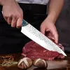 Knivar Professionella japanska smidda kökskockar Knivar 5CR15MOV Rostfritt stål Köttfiskfrukt Bencher Butcher Cleaver Knife Set