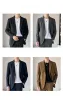 Hoge Kwaliteit Licht Luxe Heren Busin Casual Blazer Losse Koreaanse Stijl Fi Jasje Effen Kleur Top Party Datum Bruiloft i0G0 #