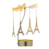 Titulares de vela suporte giratório castiçal decorações romântico suporte de vidro giratório simples girando ferro forjado arte jantar de natal