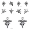 Charms vintage Sier Plated Retro I Love Nursing Nurse Practitioner NP Caduceus Charm Graduation Jewelry Drop Leverans Fynd Compone Dhjxh