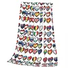 Filtar Eurovision Song Contest Flags Hearts Filt Flannel Throw Soffa For Couch Bedbling kastar sängöverdraget