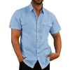 2023nouveau chemisier décontracté pour hommes chemise en lin Cott hauts amples t-shirt à manches courtes été décontracté belles chemises pour hommes hommes T-shirt x323 #