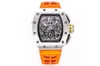 2024 KVF Discovery Magazine 7750 Automatic Mechanical timing Orange rubber strap with carbon fiber case