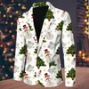 Original Design Men's Christmas Jacket Single Row Suit Fi Men tryckt avslappnade blazrar plus storlek jackor för fest R39F#
