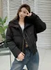 2023 Autumn Winter Women Cott Jacket Retro British Style Stor Lapel Loose White Casual Warm Short Coat Z1TQ#