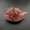 Hårklipp Barrettes Women Chic Fascinator Hat Cocktail Wedding Party Church Headpiece Fashion Headwear Feather Hair Accessories2992