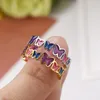 Cluster Rings Trendy Luminous Butterfly For Women Glowing In Dark Heart Star String Alloy Adjustable Opening Finger Ring Charms Jewelry