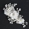 Hair Clips Trendy Crystal Pearl Comb Flower Rhinestone Headband For Women Bridal Wedding Accessories Jewelry Clip Pin