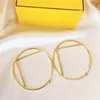 Chunky Hoop Earrings Luxury Gold Earrings Jewellery Women Designer Earring F Letter Womens Fashion Stainless Steel Ear Boucles Ohr191Y