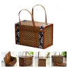 Baskets Portable Picnic Basket Storage Box Lidded Basket Picnic Food Container Photo Prop Bamboo Vegetables Folding Fruits Lovers Decor