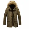 2022 New Men Winter Jacket Parkas Coat Fur Collar Fi Thicken Cott Warm Wool Liner Jackets Casual Large Size 7XL Men Coat F1mx#