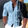 Explosivo Four Seass Fi Camisa de hombre Impreso Casual Busin LG Manga Stand Collar Camisa Ropa de hombre E2hA #