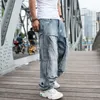 2021 Große Größe Lose Jeans Männer Denim Hosen Multi Tasche Gerade Baggy Casual Streetwear Hip Hop Marke Blau Breite Bein hosen H9DX #