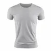 Nieuwe Mannen T-shirt Met Korte Mouwen Basic Plain Casual Gym Spier Ronde Hals T-shirts Slim Fit Tops Tee Zomer man Kleding 47yN #