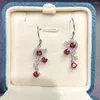 Dangle Earrings Natural Pyrope Garnet Fashion Silver Drop 4mm 5mm VVS Grade For Party 925 Jewelry