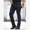 Jeans tactiques pour hommes Pantalons de longueur confortables Pantalons multi-poches pour hommes Pantalons en denim extensible S4bF #