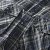 men Plaid Cargo Shirts High Quality Durable Outdoor Hiking Sport Daily Military Style Casual Youth Pocket Breasted Camicia 37r0#