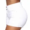 2023 Summer New Black and White High Waist Denim Shorts For Women Fi Sexy Slim Fit Stretch Jeans Shorts S-2XL Drop Ship T64d#