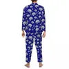 Abbigliamento per la casa Pigiama casual oversize con stampa animalier primaverile Elefante Evil Eye Pigiama da uomo a maniche lunghe Comodo personalizzato quotidiano