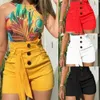 hot Sale Women's Shorts High Waist Shorts Street Casual Shorts Solid Color Beach Women's Skinny Short Daily Life 50nq#