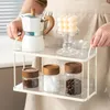 Haczyki Nordic Style Home Organizacja Storage Multi-funkcjonalne podwójne przedmioty kuchenne Wyjmowana taca łatwa do czyszczenia