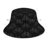 Berets Bike Pattern (cinza e preto) Beanies Knit Hat Danibeezdesign Bikes Art Bicycle Mountain Bike Mtbing