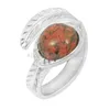 Handgemaakte natuurlijke edelsteen Amethist ring met verstelbare bladvorm Uniek cadeau voor kleine sieraden
