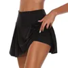 Été Femmes Sprints Tennis Danse Fitn Jupes courtes Séchage rapide Solide Femme Doublure Taille haute Mini Jupes Shorts DF4987 H5bC #