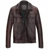 Hommes Moto Vintage rouge marron hommes veste en cuir 100% véritable peau de vache Biker vestes doux Slim Fit hommes moto manteau printemps I3wz #