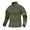 Armée Tactique Grenouille Chemise Hommes SWAT Soldats Militaire Combat Uniforme Lg Manches Tops Camoue Airsoft Paintball T-shirt Vêtements M5A2 #