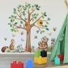 Stickers Forest Animals Theme Bear Fox Squirrel Children's Wall Stickers for Kids Room Baby Room Decoration Wallpaper Wall Decals Nursery