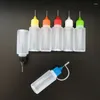 Opslag Flessen 10 Stuks 10 Ml Plastic Knijpbare Tip Applicator Fles Druppelaar Met Naald Caps Voor Lijm Vloeibare Olie