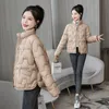 2022 nova jaqueta de inverno mulheres parka gola para baixo cott acolchoado parkas feminino casual solto curto feminino outerwear casaco i1aD #