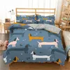 Bedding Sets Cartoon Dachshund Set Cute Sausage Dog Duvet Cover Pet Printed Comforter Bed Linen Bedclothes