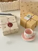 Cups Saucers 250ml Cute Cherry Blossom Cup And Plate Set Coffee With Hand High Beauty Mug Dish Sets Gift Birthday Ceramic Water